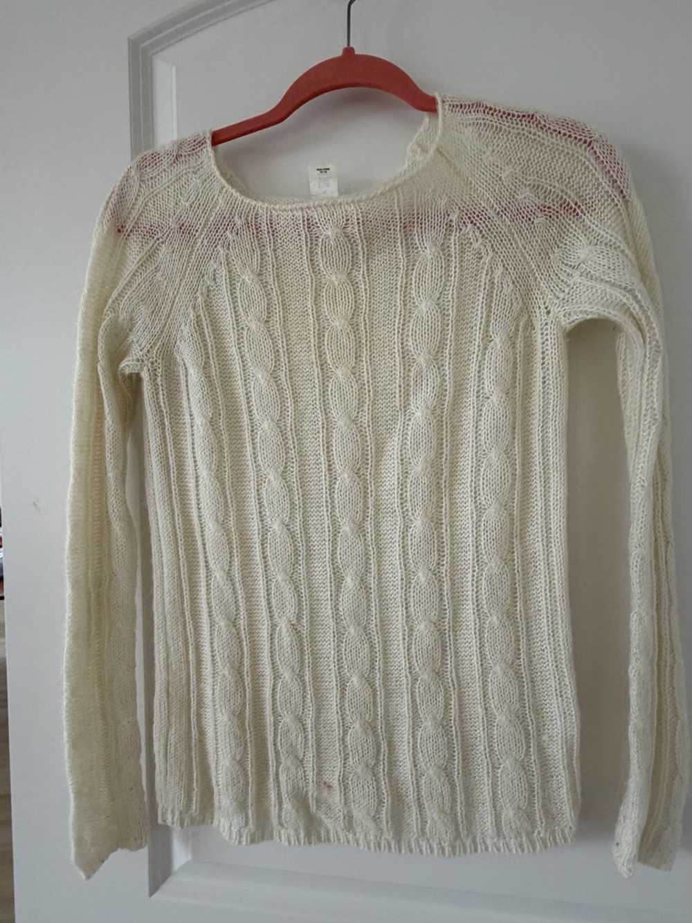 J. Crew Cream Cable-Knit Crewneck Sweater